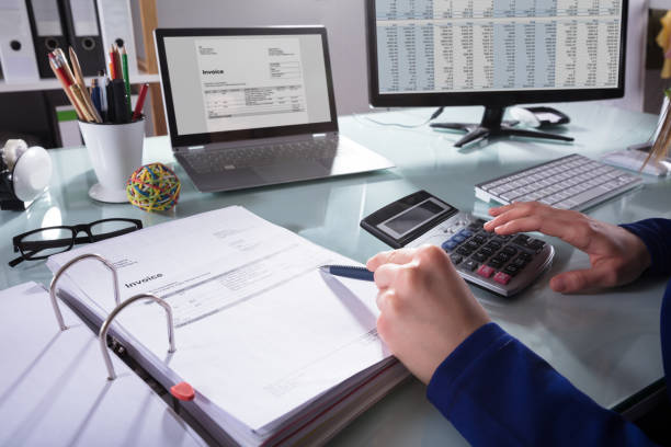 Accounting picture with laptop and calculator