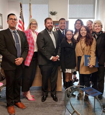 Picture one of two of families with SELPA members. Families got the opportunity to speak to Assembly Members and ask for their support for students in special education.